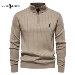 Pull Zippé Ꮢalph Ꮮаᴜгеn Maille Torsadée
